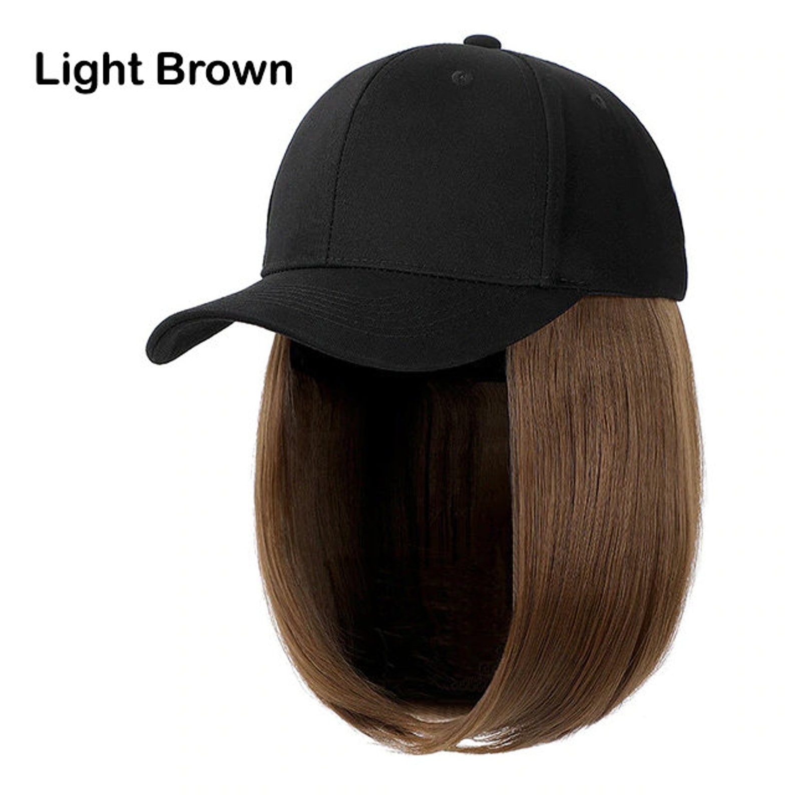 Hat Wig Hat With Straight Hair Attached Chemo Hat with Etsy