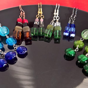Dangling Glass Bead Earrings - various styles & colours