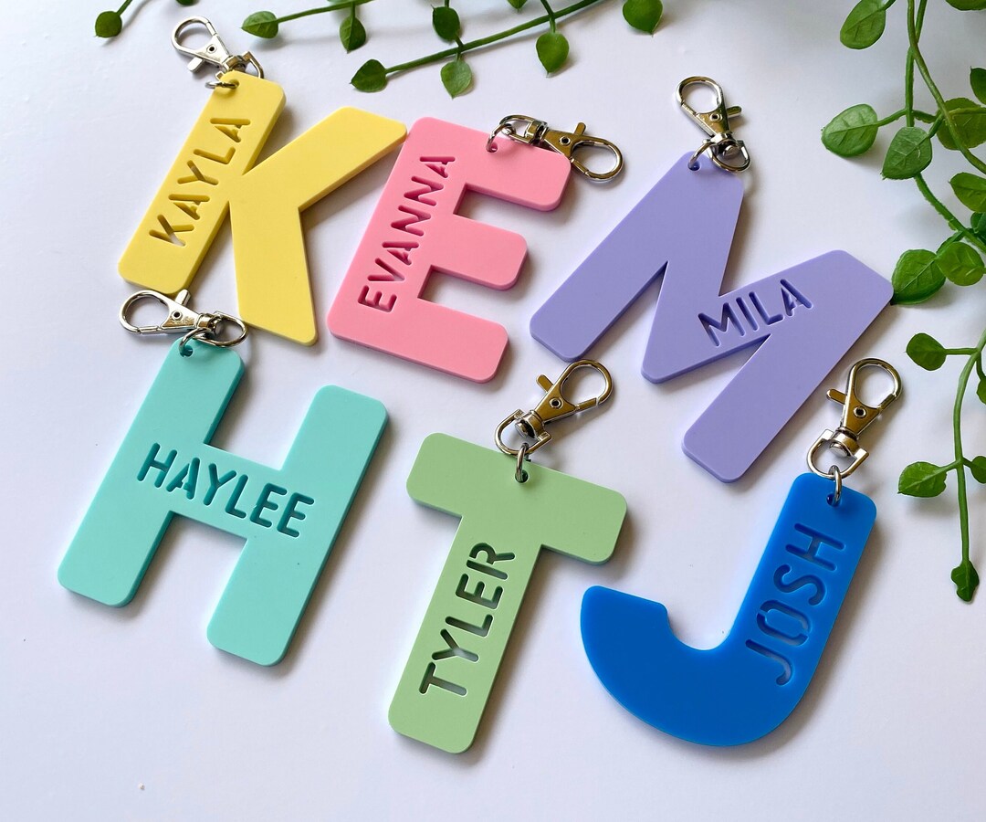 Personalised Name Tag Personalised Name Keyring Name Bag Etsy Australia