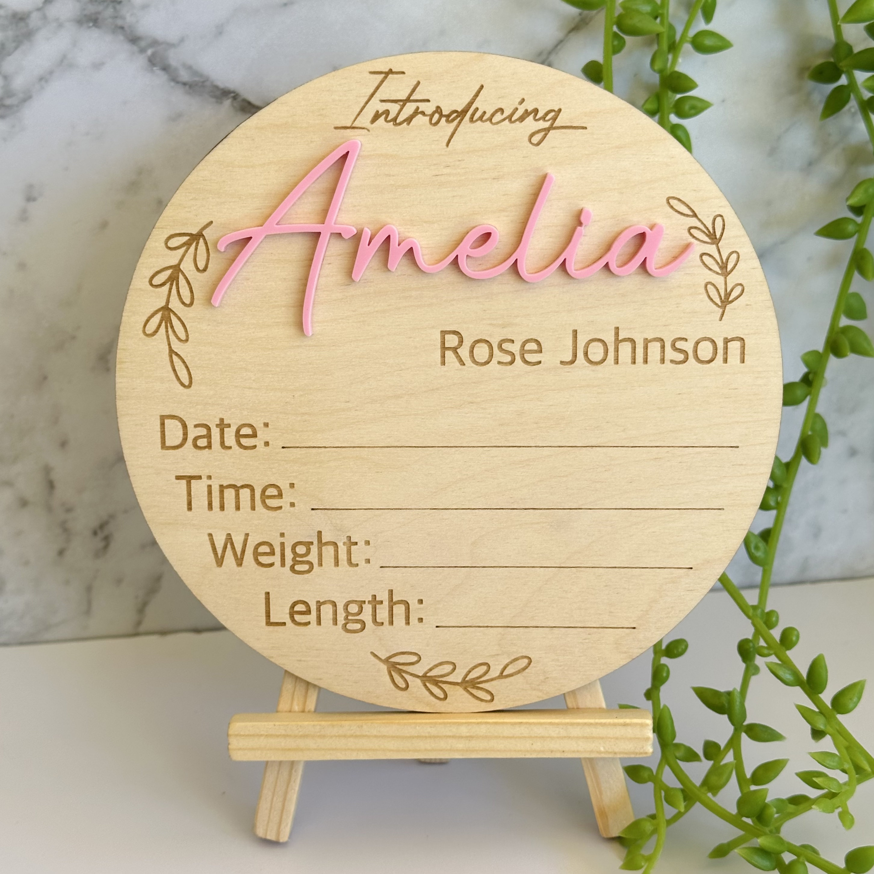 Birth Announcement Plaque | Personalised Baby Announcement Sign ...