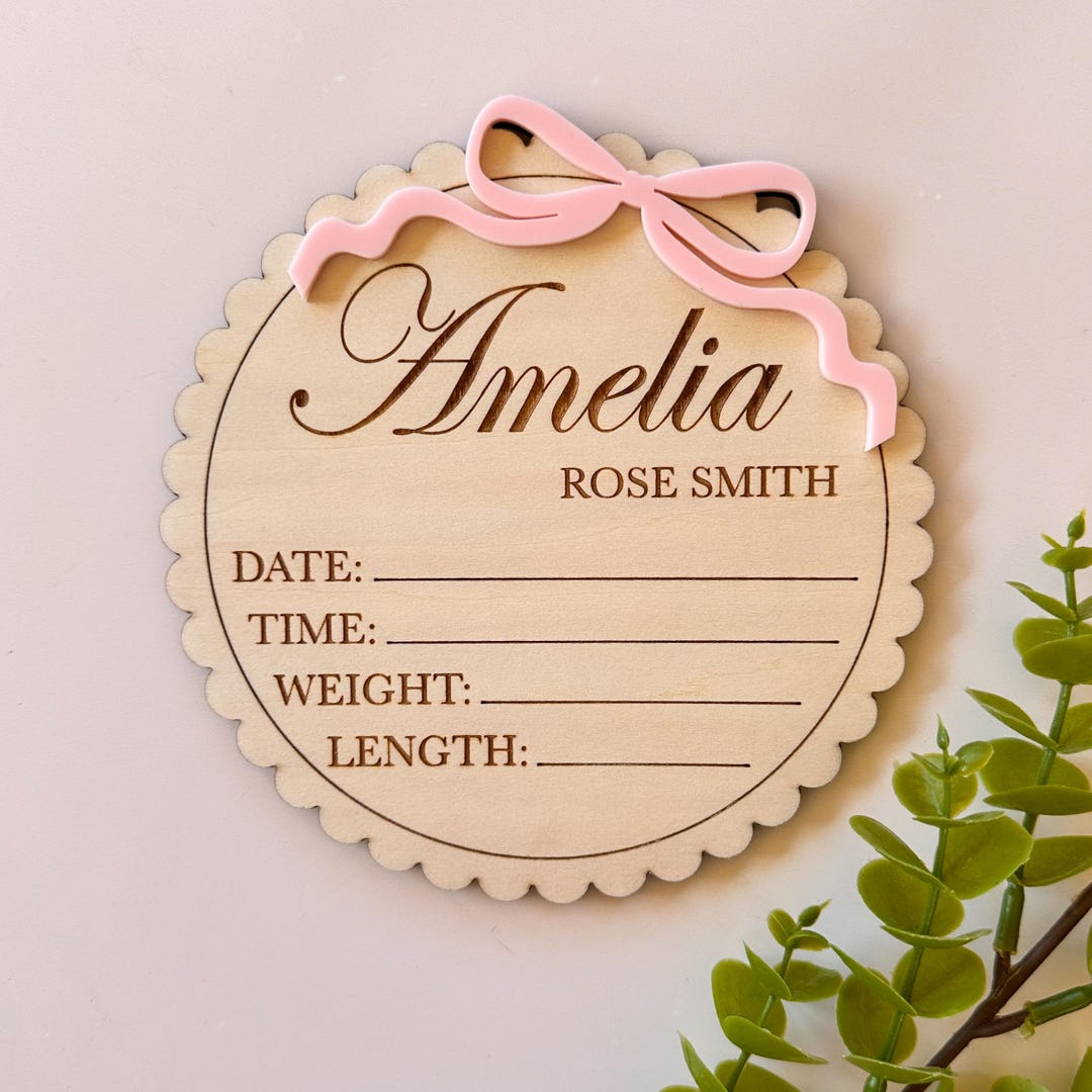Birth Announcement Plaque | Personalised Baby Announcement Sign ...