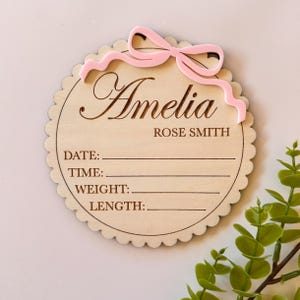 Birth Announcement Plaque | Personalised Baby Announcement Sign | Wooden Sign | New Baby