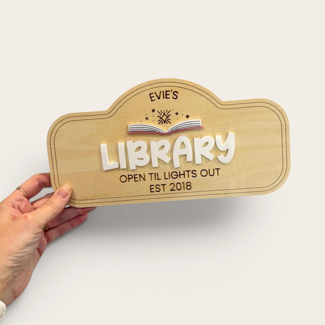 Personalised Kids Library Sign - Pretend Play Library Sign - Etsy Australia