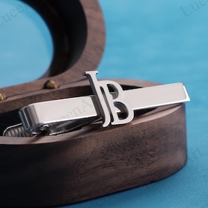 Custom Wedding Groomsmen Tie Clip, Personalized Letter Tie Clip, Groomsmen Proposal Gifts, Wedding Gift for Groom, Best Man Gift