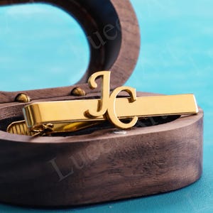 Personalized Tie Clip, Groomsmen Wedding Tie Clip, Initials Tie Clip, Cufflink Men Gift, Groomsmen Gifts, Letter Best Man Tie Clip
