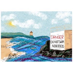 Do not swim near rocks
