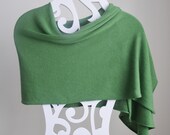 Cashmere knit green wrap shawl