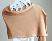 Cashmere knit beige wrap shawl