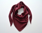 Merino crocheted maroon triangle scarf