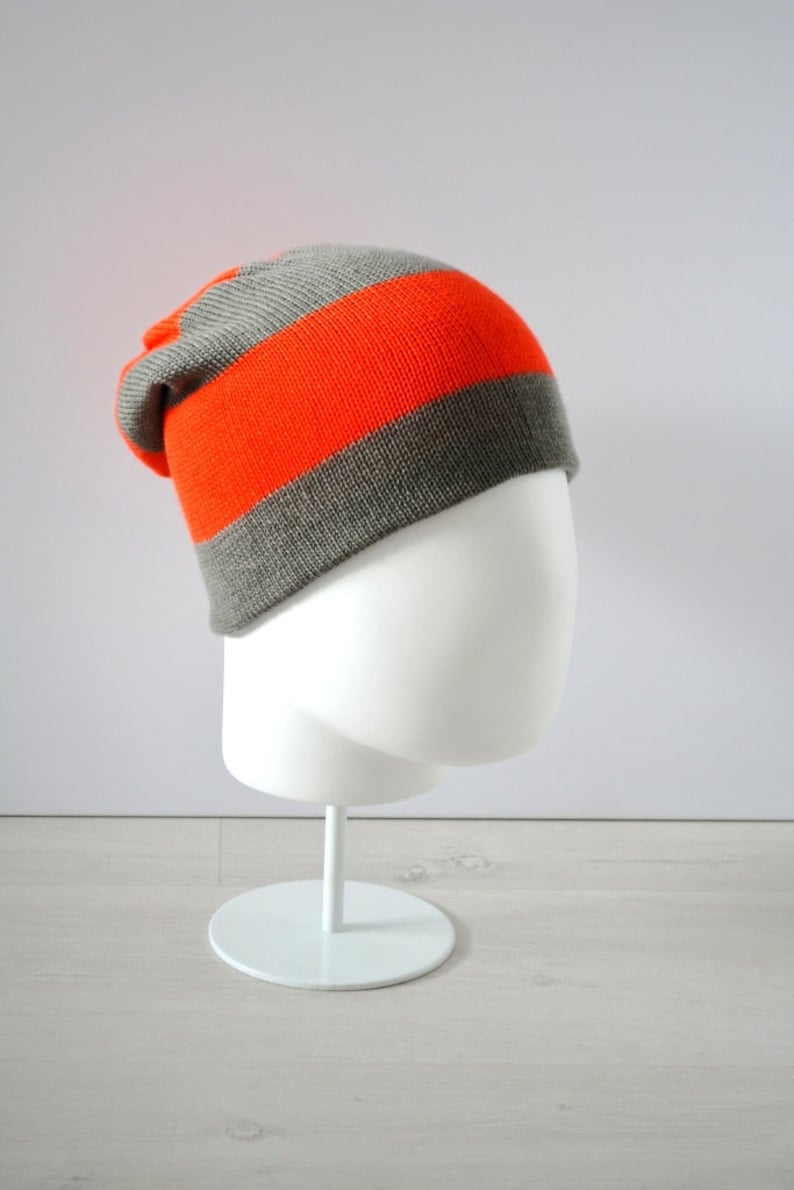 Cashmere hat knitted striped READY TO SHIP