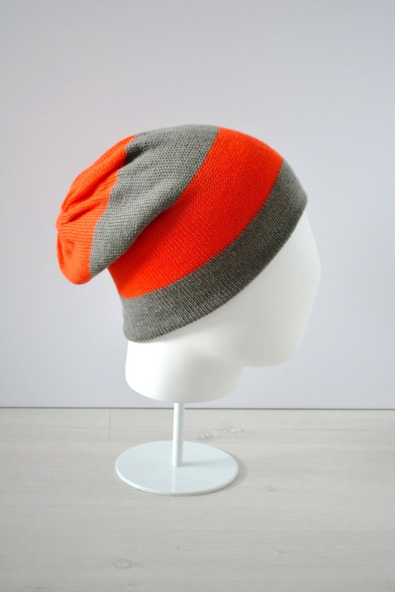 Cashmere hat knitted striped READY TO SHIP