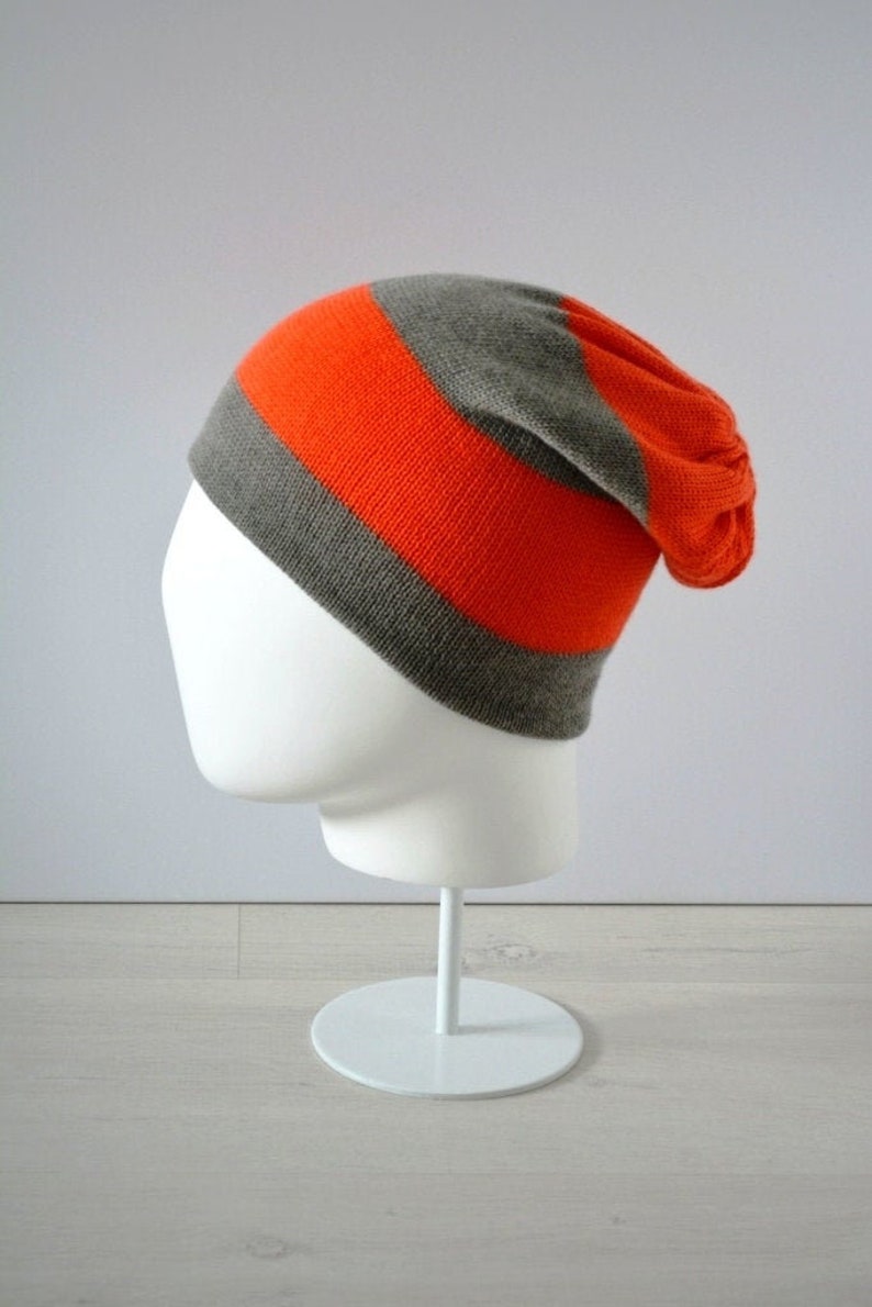 Cashmere hat knitted striped READY TO SHIP