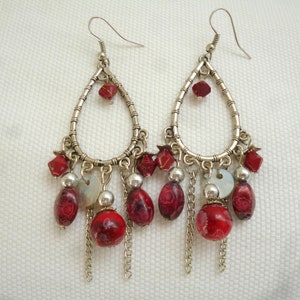 Earrings, Resin Loops, Buckles, Oriental Loops, Earrings, Oriental Earrings, Loops. Oorbel 7 cm
