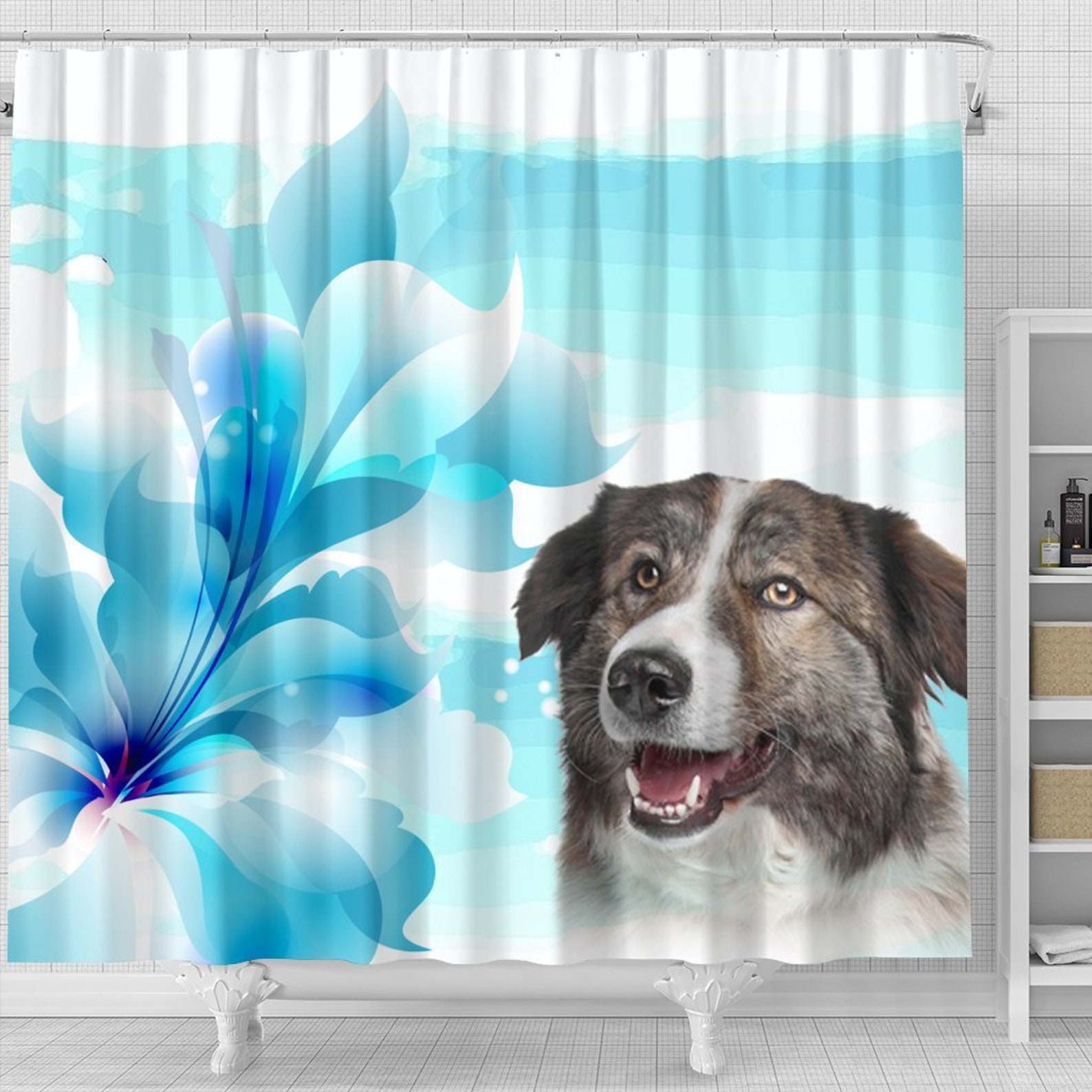 Aidi Dog Print Shower Curtain Etsy