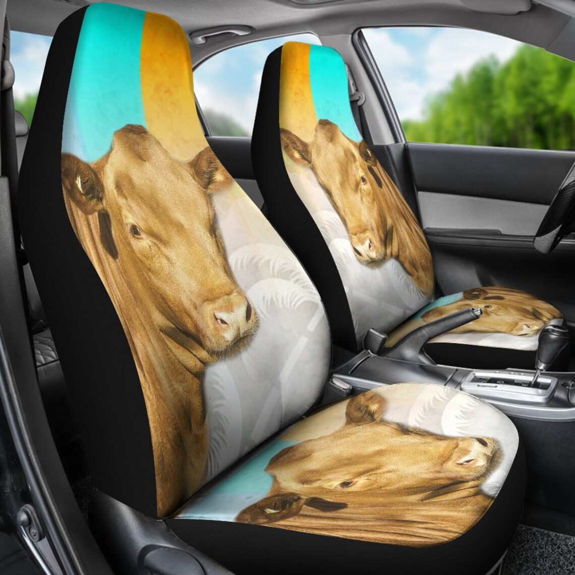 Amazing Dexter Cattle Cow Print Car Seat Covers Etsy