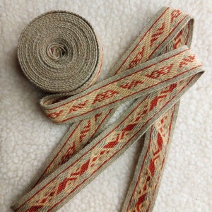 HALLSTATT TABLETWOVEN TRIM | Tablet woven belt, card woven trim, Celtic belt, trim, historical accessory, 100% wool, fully museum handmade.