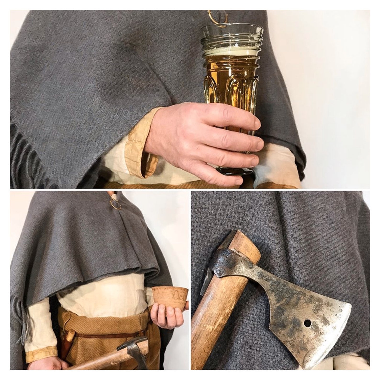 Viking cloak 100 wool medieval rectangular cape or blanket Etsy