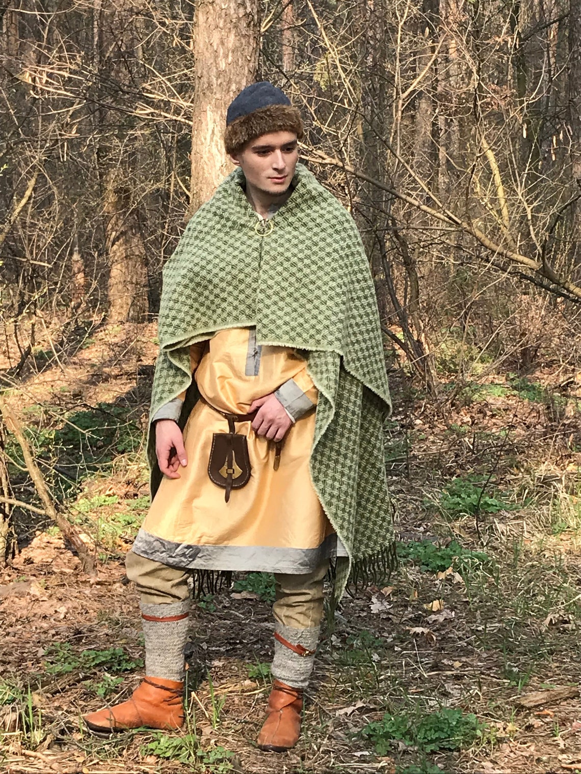 Thorsberg style viking cloak 100 wool medieval blanket for Etsy