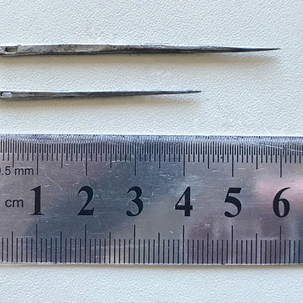 FORDGED HISTORICAL NEEDLE / Medieval needle, wrought needle, iron needle, Viking needle, roman needle, historical needle, authentic needle