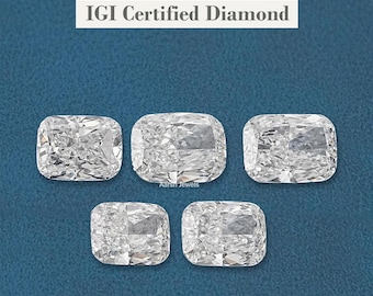 IGI-zertifizierter länglicher Kissenschliff CVD Loser Diamant / 6,00 Bis 10,00 CT Laborgewachsener Diamant für Ring / Loser Diamant für die Schmuckherstellung