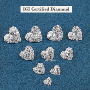 1.00 To 3.00 CT Heart Cut Lab Grown Diamond For Engagement Ring / IGI Certified Heart Brilliant Cut Diamond / Wedding Gift For Bride
