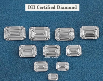 IGI Certified Emerald Cut Lab Grown Diamond / Conflict Free 0.50 - 3.00 CT Emerald Cut Diamond Anniversary Ring / Loose Diamond Gift For Her