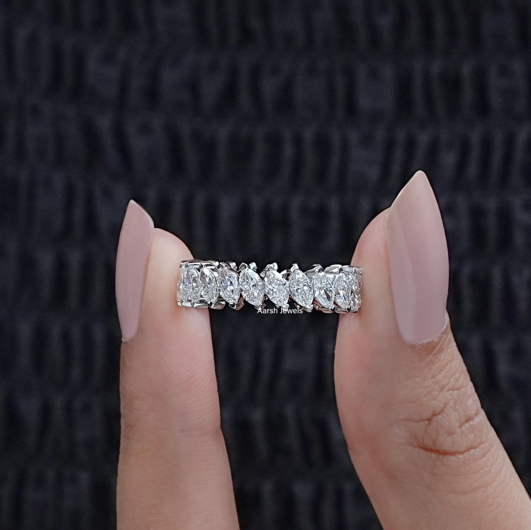 【HYERES LOR】24SS★ Lab Diamond 14K Wishbone Eternity Ring Diamond Wishbone Ring