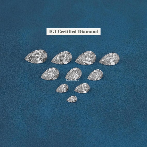 Lab Grown Pear Cut Diamond For Jewelry Making / IGI Certified 1.00 To 3.00 CT Pear Cut Diamond For Solitaire Ring / Custom Loose Diamond