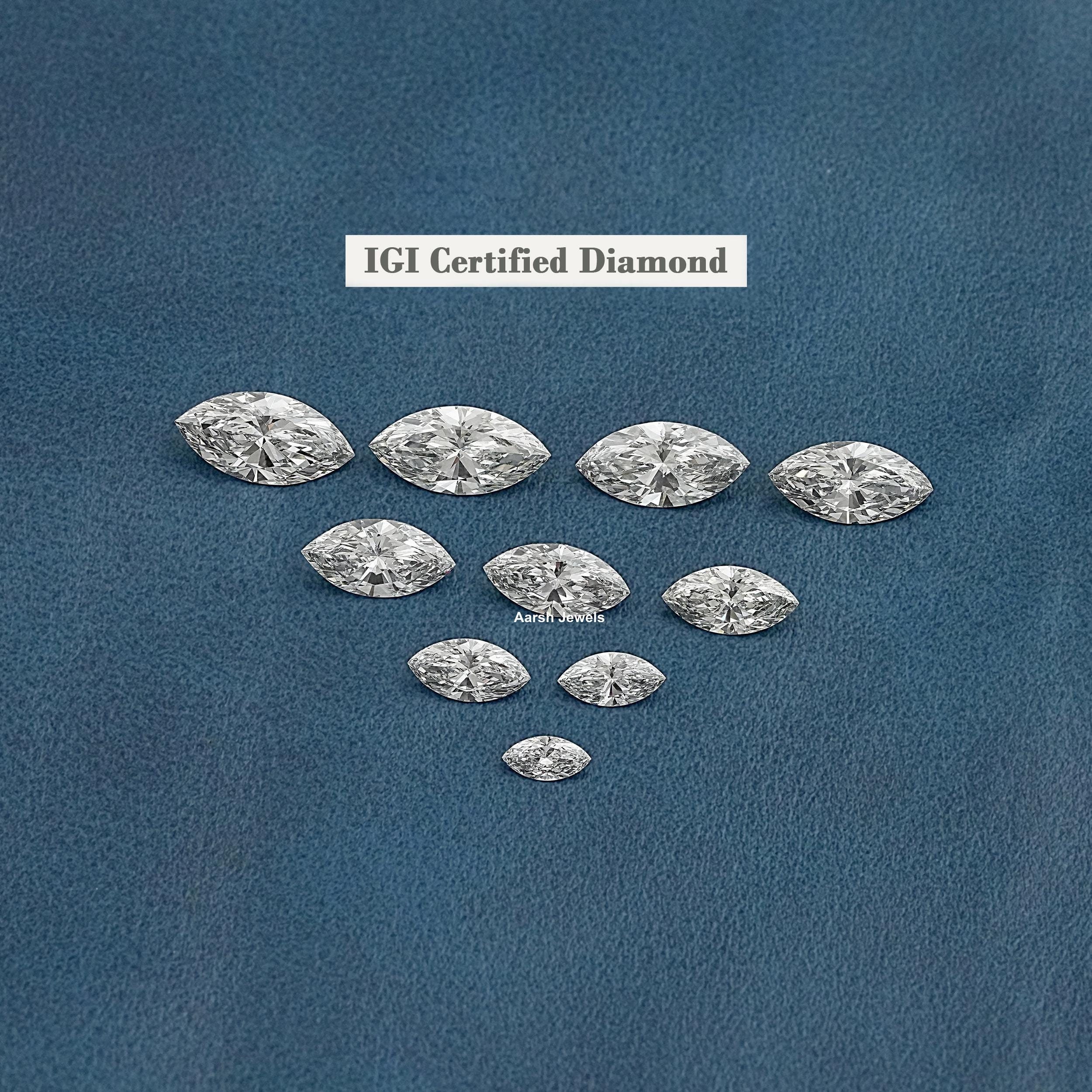 IGI Certified Marquise Cut Lab Grown Diamond / 0.50 To 3.00 CT Marquise Loose Man-Made Diamond For Customized Jewelry / Diamond For Her