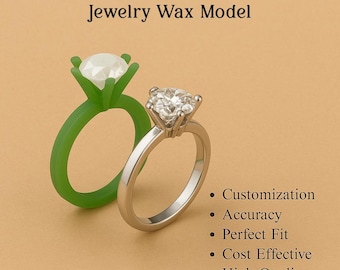 RPT 3D Wax Model | Custom Wax Mold for Jewelry Casting | 3D Printed Wax Mold for Jewelry | Perfect For Customized Rings & Unique Designs