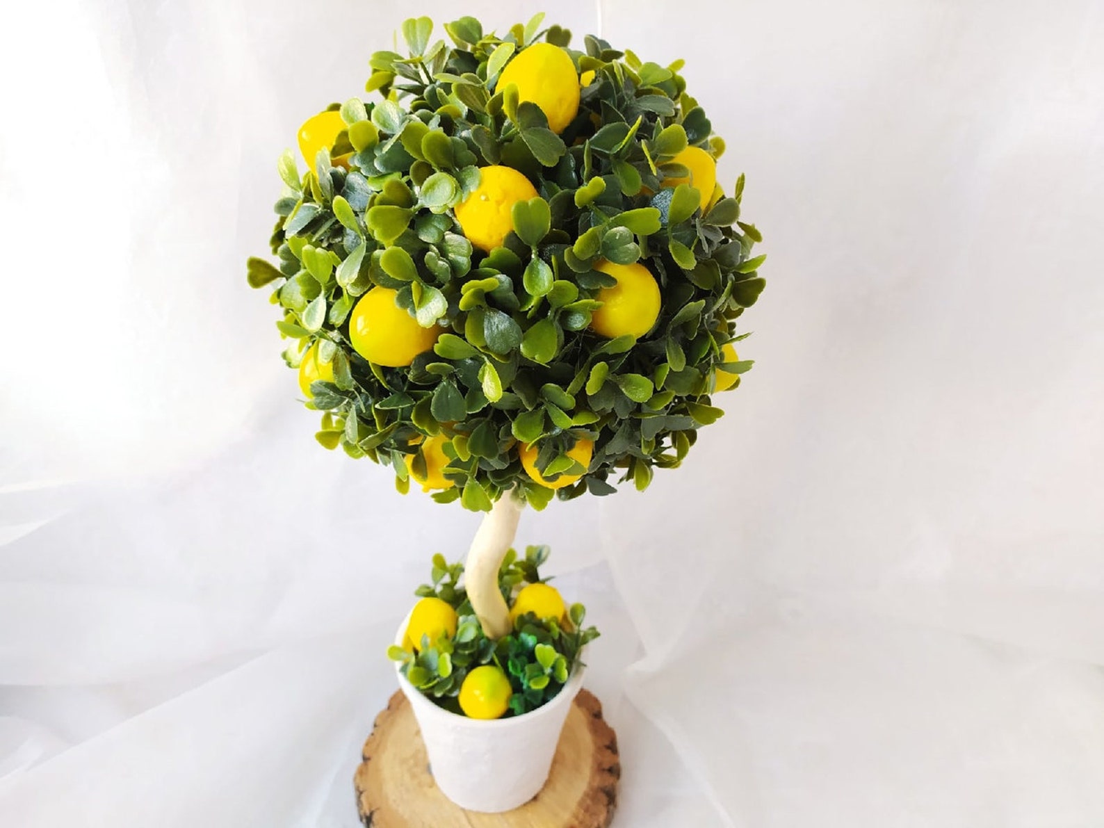 Lemon tree Artificial topiary Bonsai tree Fake plants Citrus Etsy