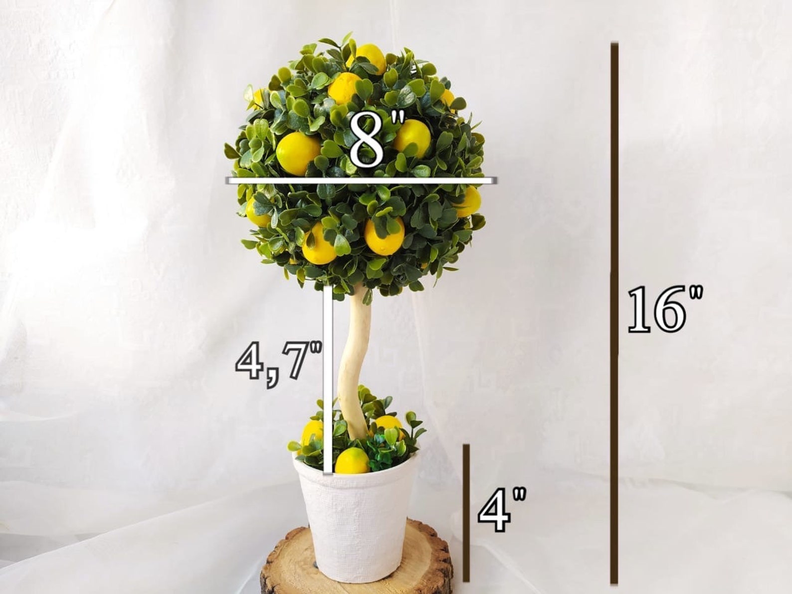 Lemon tree Artificial topiary Bonsai tree Fake plants Citrus Etsy