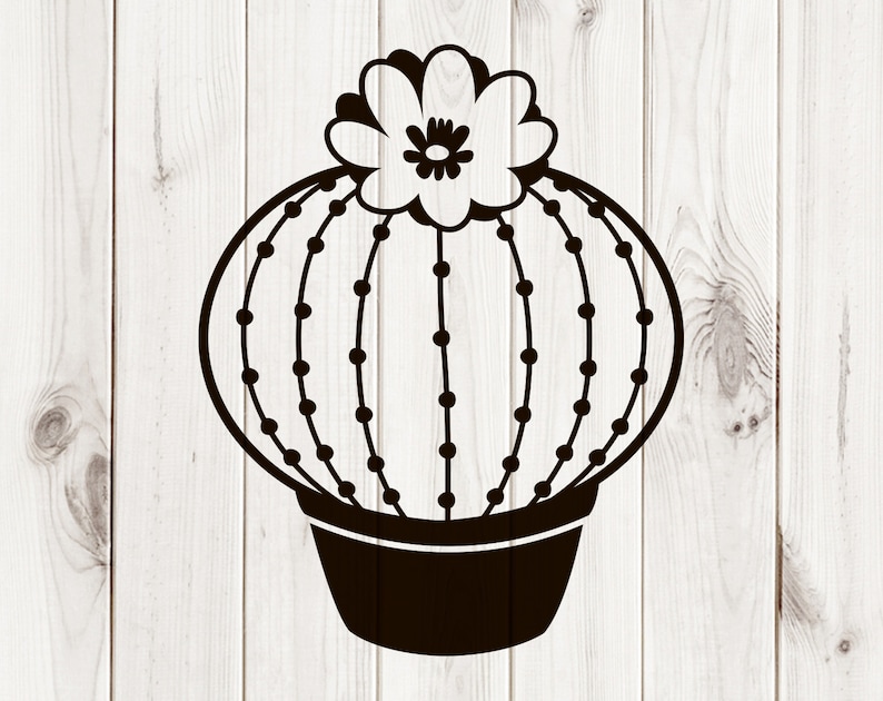 Cactus svg silhouette clipart. Succulent flower. Cricut cut. | Etsy