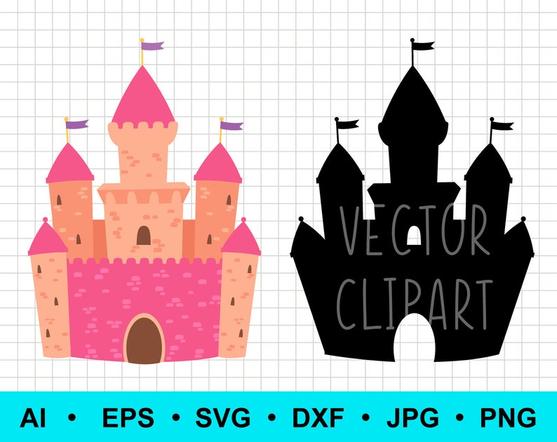 Download Disney castle svg dxf eps ai png jpg files. Pink castle | Etsy