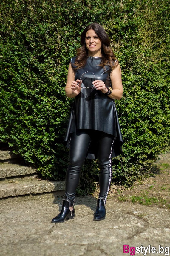 Leather Tunic For Women Leather Top Black Leather Top Etsy