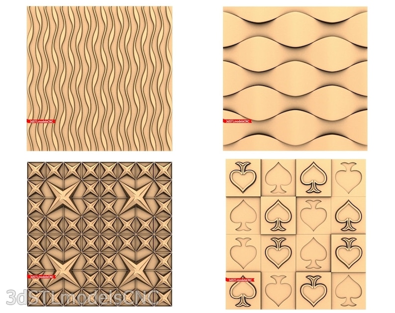 3D STL CNC Models 21pcs Panels collection for CNC Router Carving Machine Printer Relief Artcam Aspire Cut3d