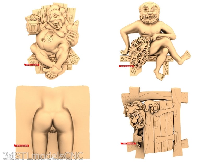 3D STL CNC Models 21pcs Bathhouse collection for CNC Router Carving Machine Printer Relief Artcam Aspire Cut3d