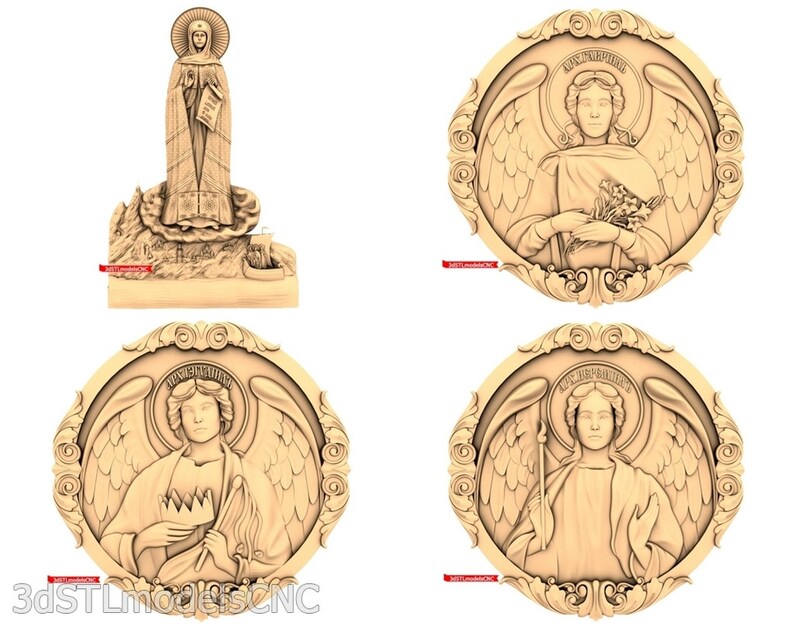 3D STL CNC Models 21pcs Icons collection for CNC Router Carving Machine Printer Relief Artcam Aspire Cut3d