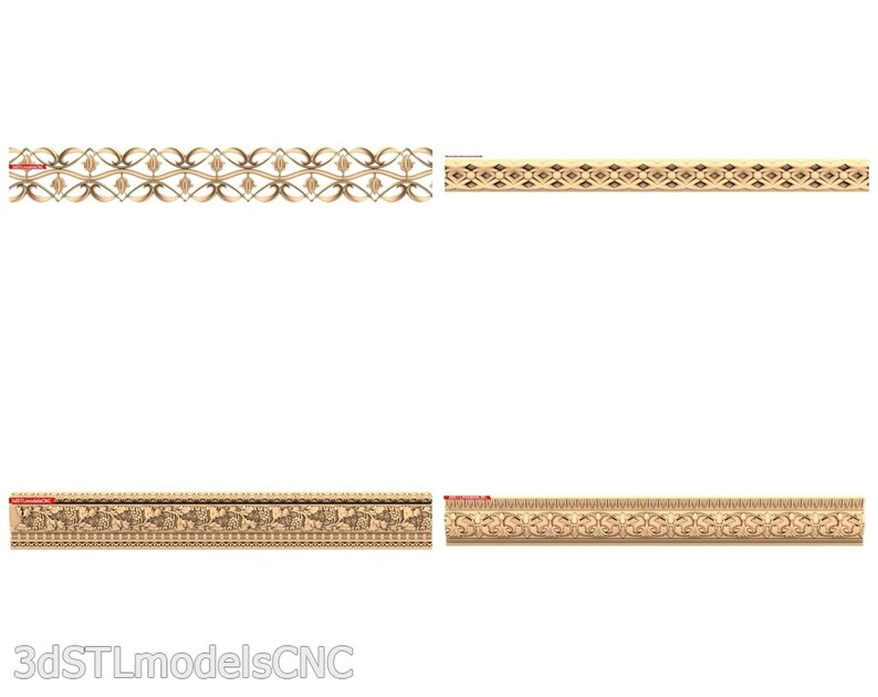 3D STL CNC Models 21pcs Baguettes collection for CNC Router Carving Machine Printer Relief Artcam Aspire Cut3d