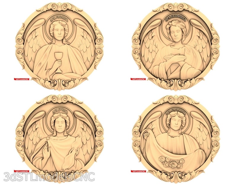 3D STL CNC Models 21pcs Icons collection for CNC Router Carving Machine Printer Relief Artcam Aspire Cut3d