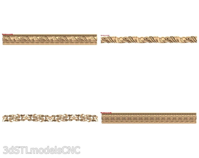 3D STL CNC Models 21pcs Baguettes collection for CNC Router Carving Machine Printer Relief Artcam Aspire Cut3d