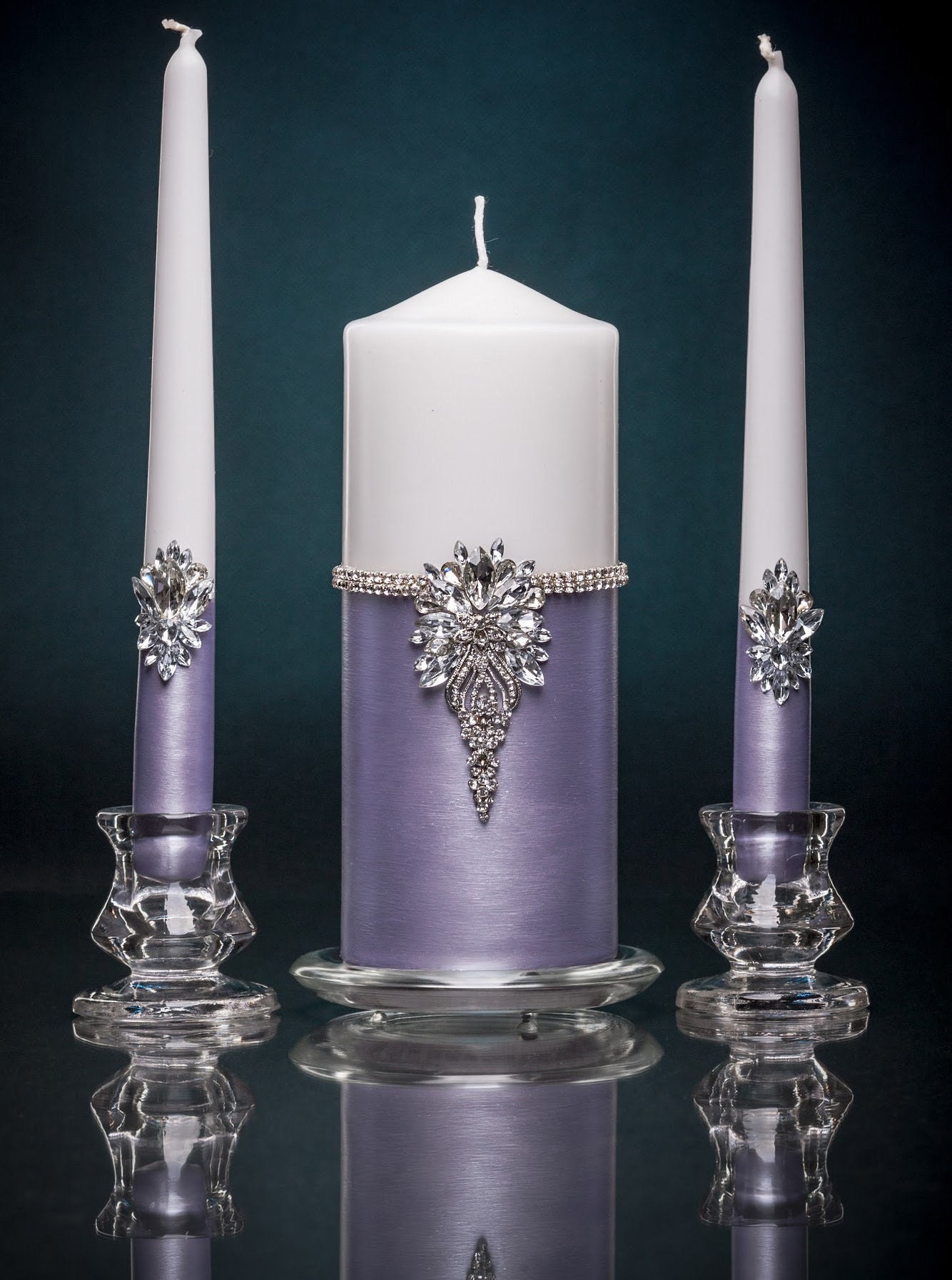 Purple Unity Candle Set White Wedding Candles Wedding Ceremony - Etsy