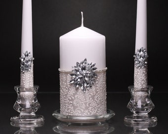 Unity candle holders Wedding Candle Holders Glass Candle Holders Ceremony Candle Holders Unity Candle Set Holders Christmas Table Decor