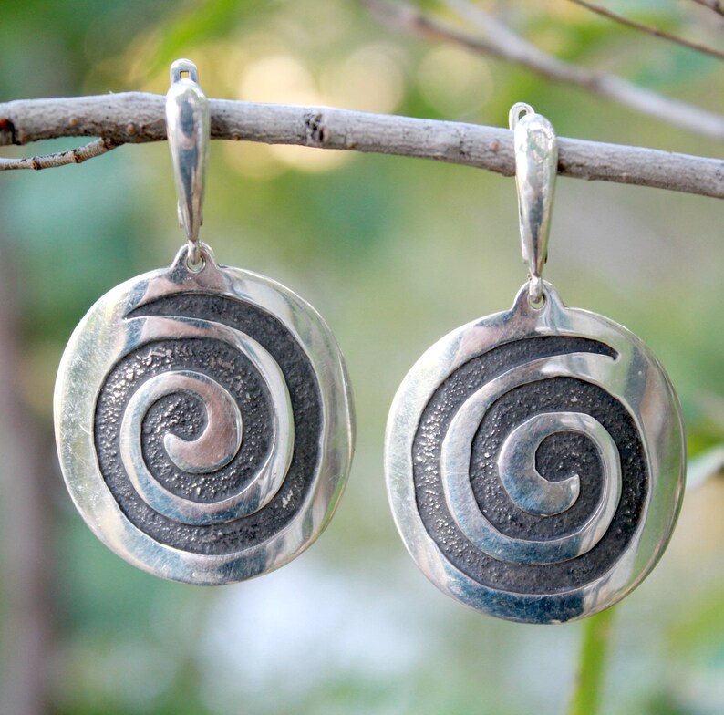 Round Silver Earrings Silver Women/'s Earrings Sun Sterling Earrings Sterling Silver Ring Earrings Necklace For Her Dungle Earrings