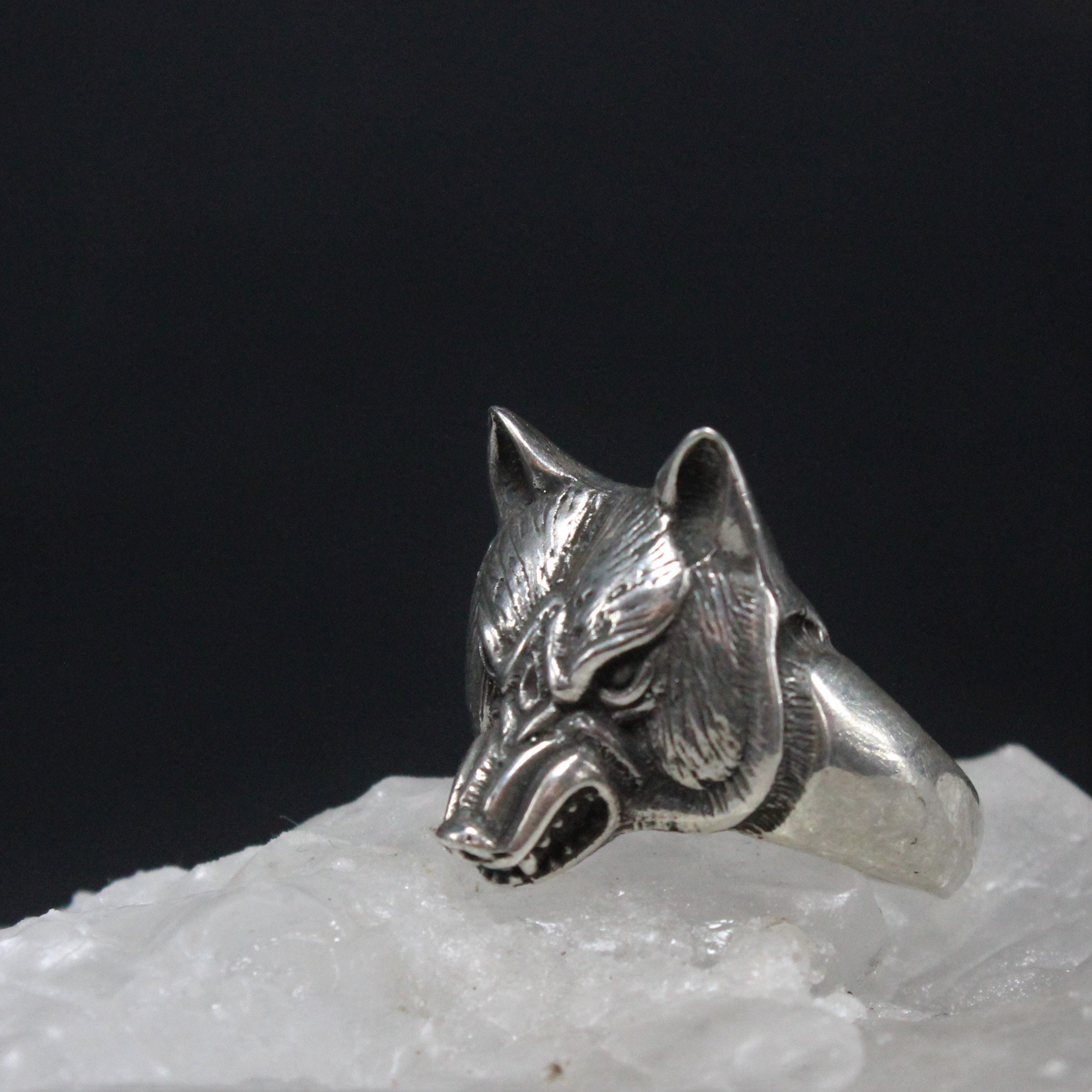 Wolf Head Silver Man Ring Gift for Animal Lover Gift for | Etsy