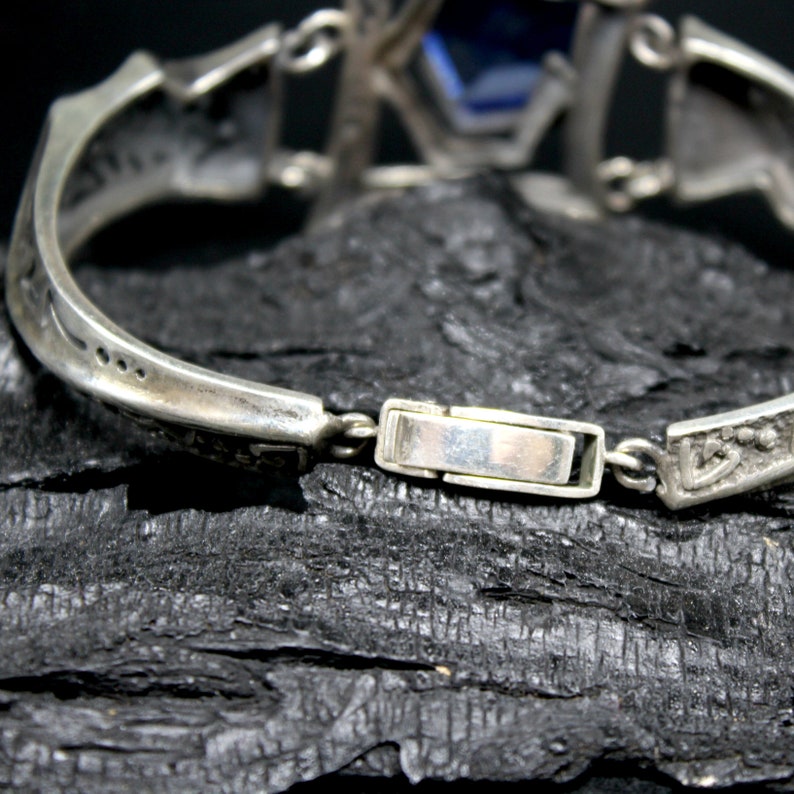 Sterling Silver Blue Glass Stone Jewelry Set Luxury Bohemian Etsy