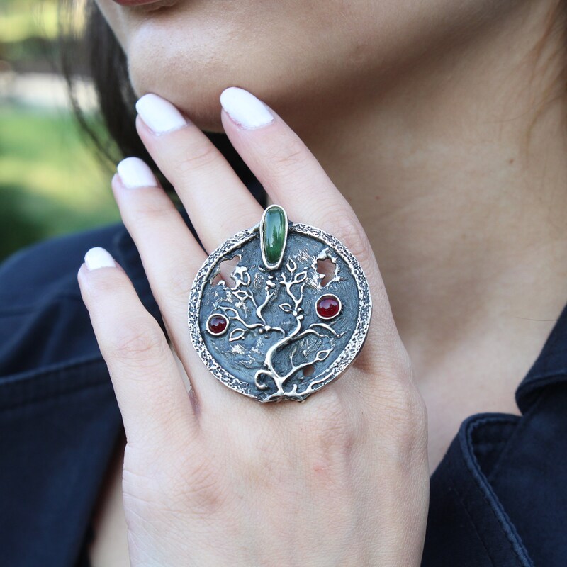 Semi-precious stone | Silver ring from Armenia