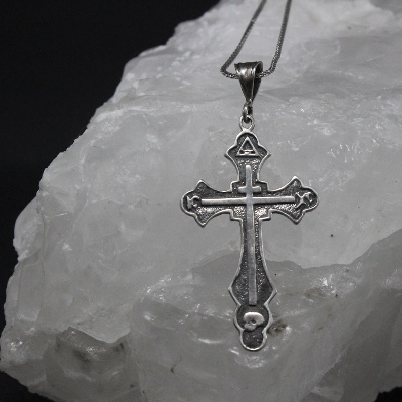 Solid Silver Cross Sterling Silver Orthodox Cross Pendant- 925 Sterling Silver Necklace Unisex Gift Armenian Silver Cross Pendant