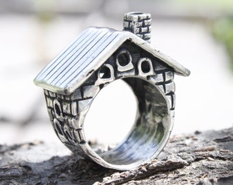 Sterling Silver Country House Statement Boho Ring Jewelry