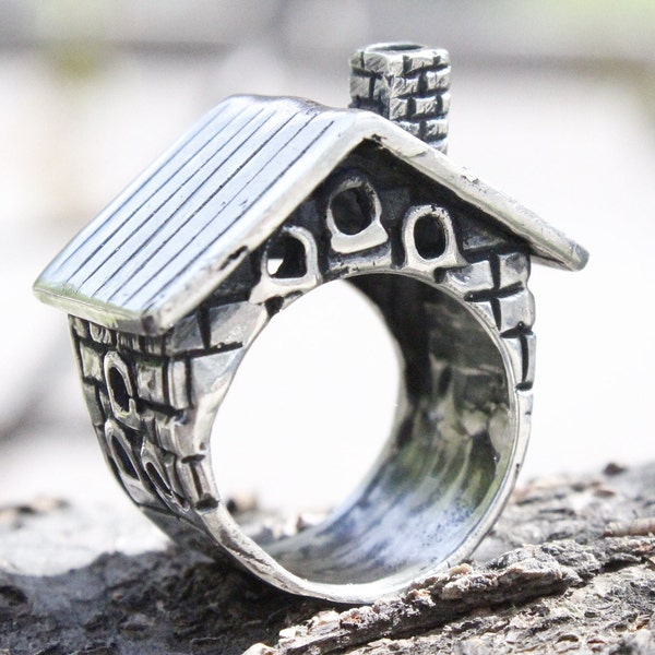 Sterling Silver Country House Statement Boho Ring Jewelry